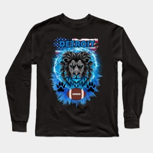 Football Detroit motor kitty Loins USA pride Long Sleeve T-Shirt